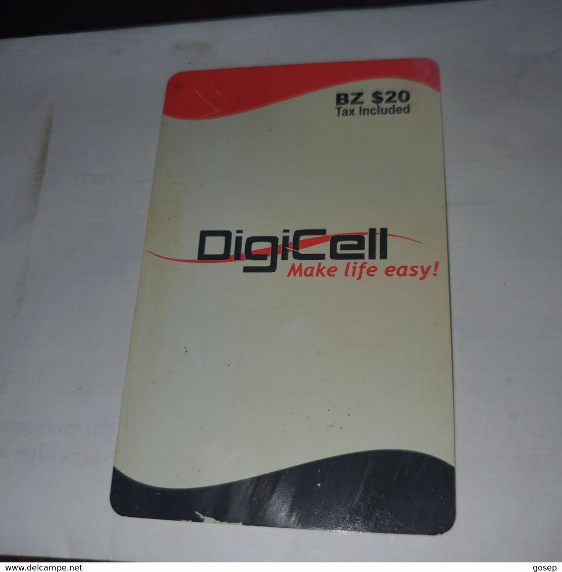 Belize-(BZ-DIG-PRE-0013)-(12)-digicell Make Life Easy-(bz$20)-(3133-0770-6234)-used Card+1card Prepiad/gift Free - Belice