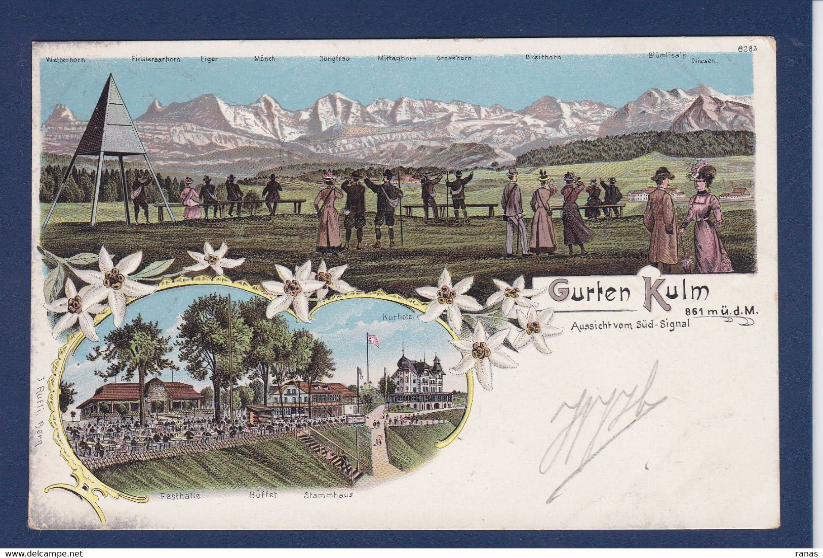 CPA Suisse Helvétia Schweiz Svizzera Circulé  Litho Gurten Kulm - Autres & Non Classés