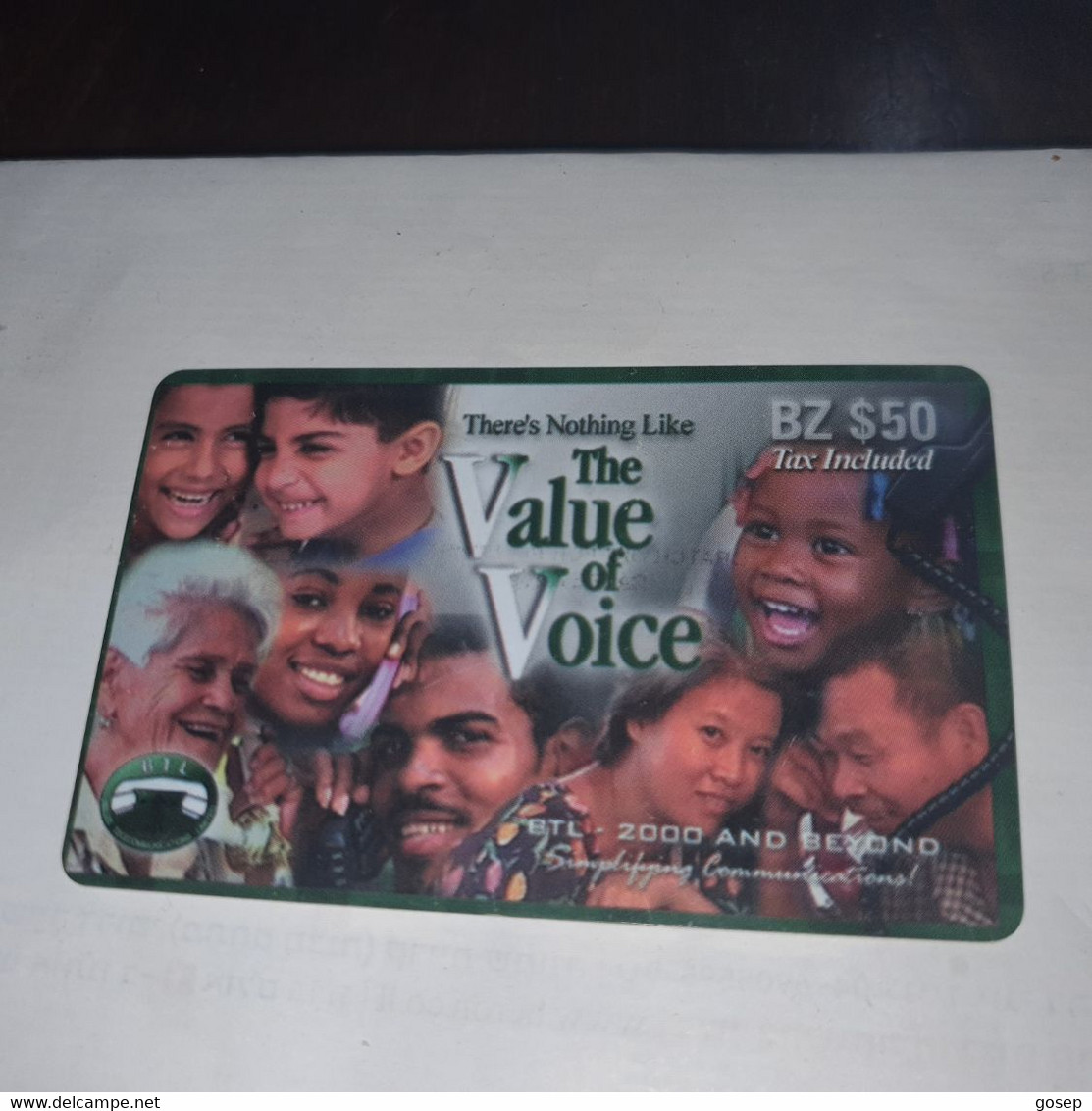 Belize-(BZ-DIG-PRE-?)-(16)-the Value Of Voice-(BZ-$50)-(121-401-4781)-used Card+1card Prepiad/gift Free - Belice