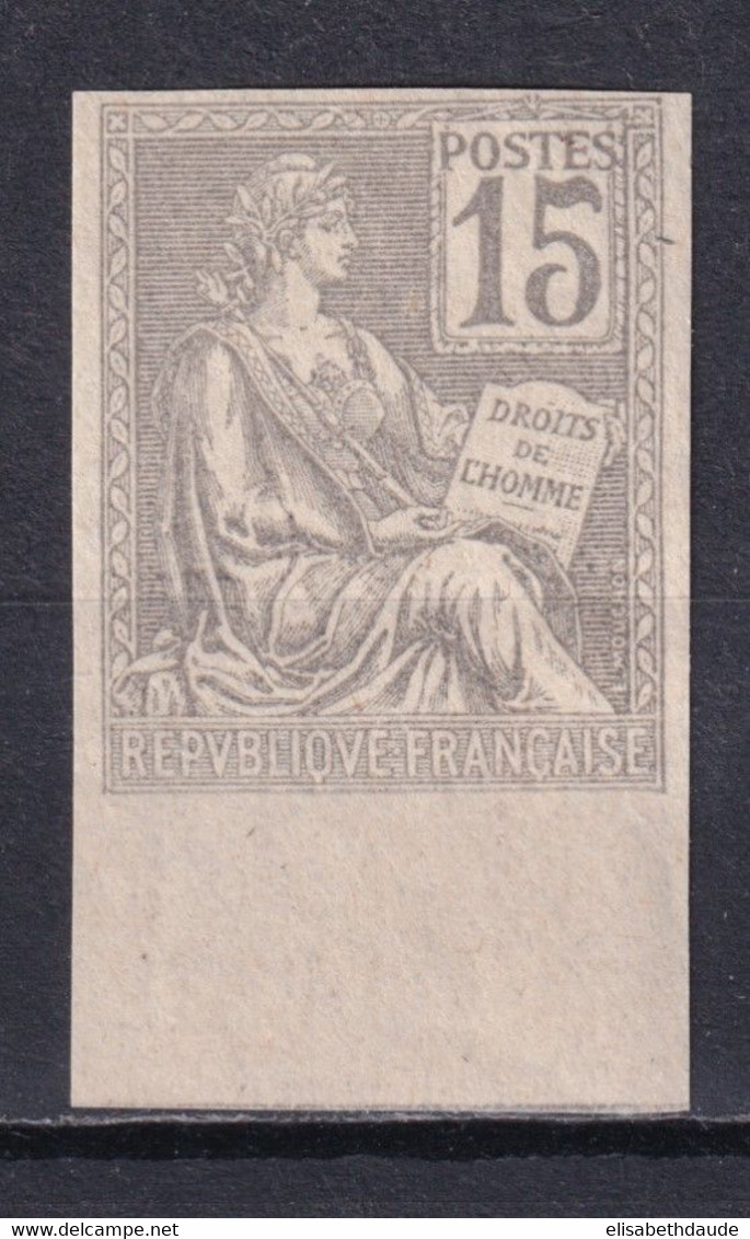 MOUCHON - RARE ESSAI DE COULEUR En GRIS Avec ** MNH Et BORD DE FEUILLE - SIGNE SCHELLER - - Essais De Couleur 1900-1944