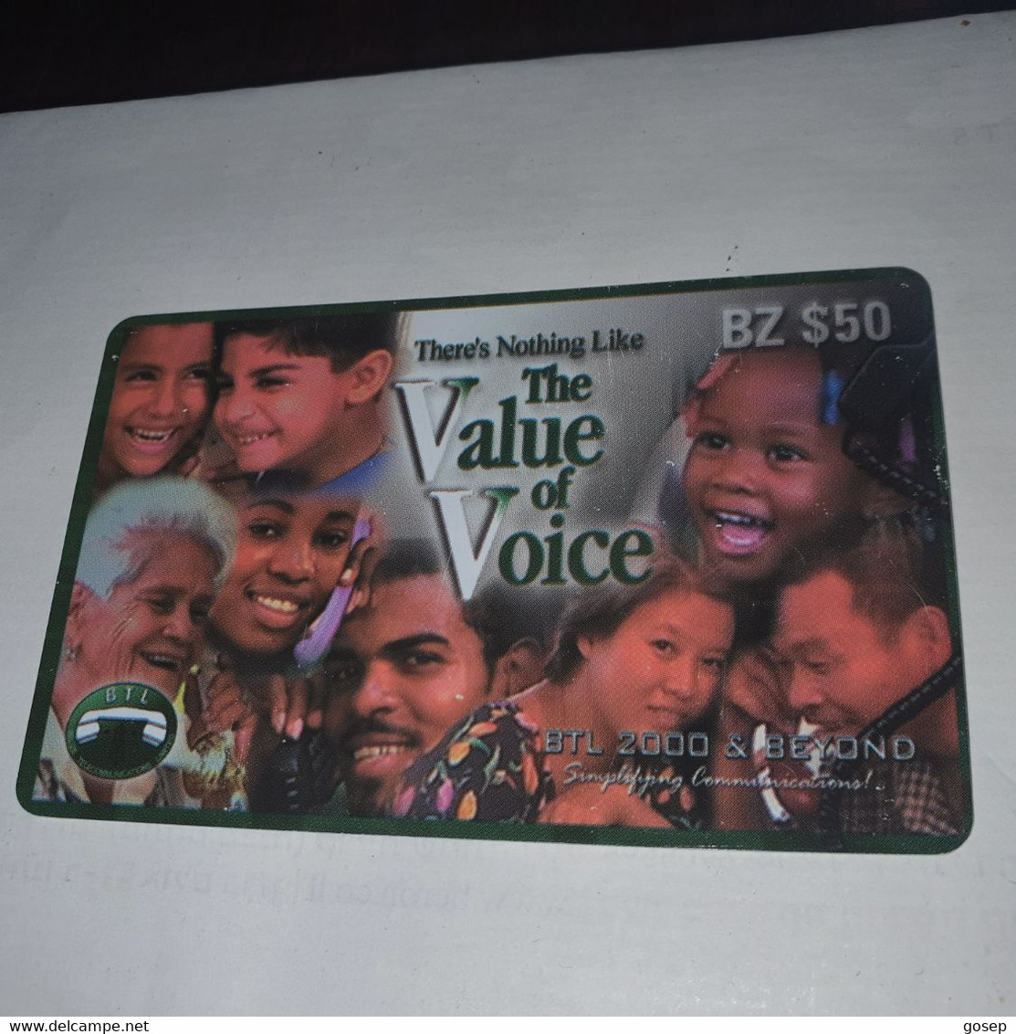 Belize-(BZ-DIG-PRE-?)-(20)-the Value Of Voice-(BZ-$50)-(388-471-0886)-used Card+1card Prepiad/gift Free - Belize