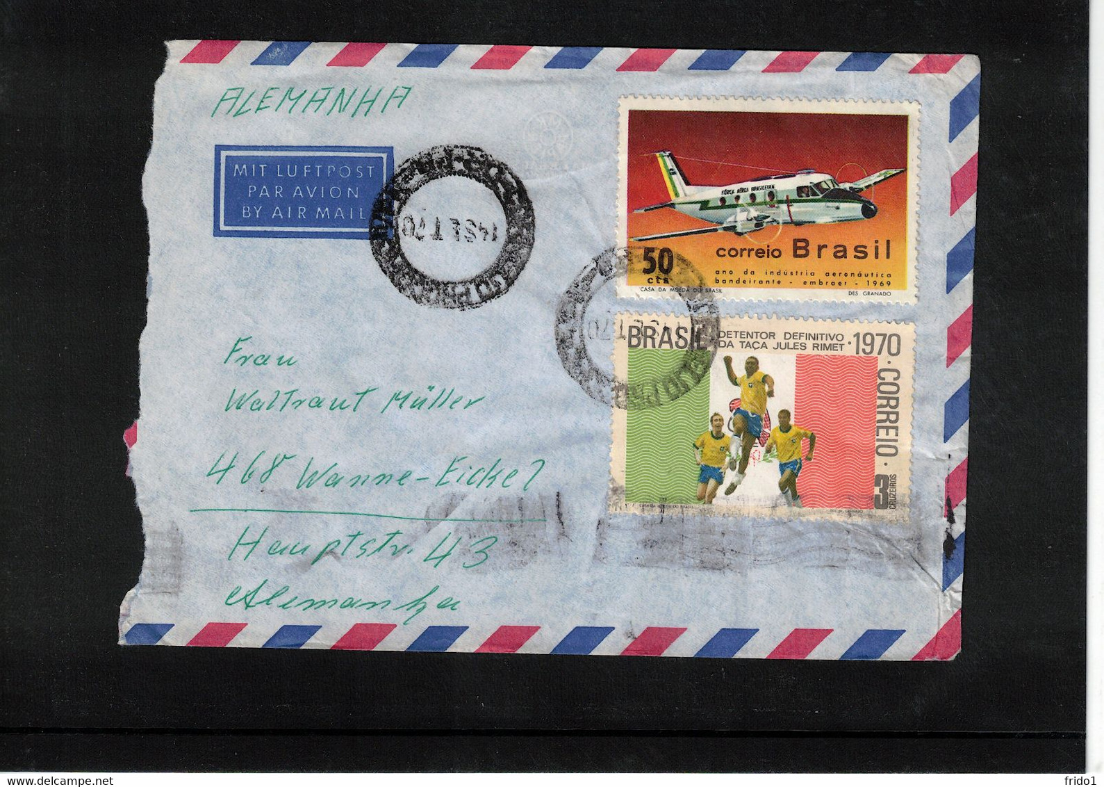 Brasil 1970 Football Interesting Airmail Letter - Otros & Sin Clasificación