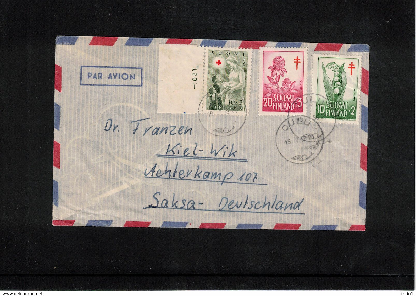 Finland 1958 Interesting Airmail Letter To Germany - Lettres & Documents