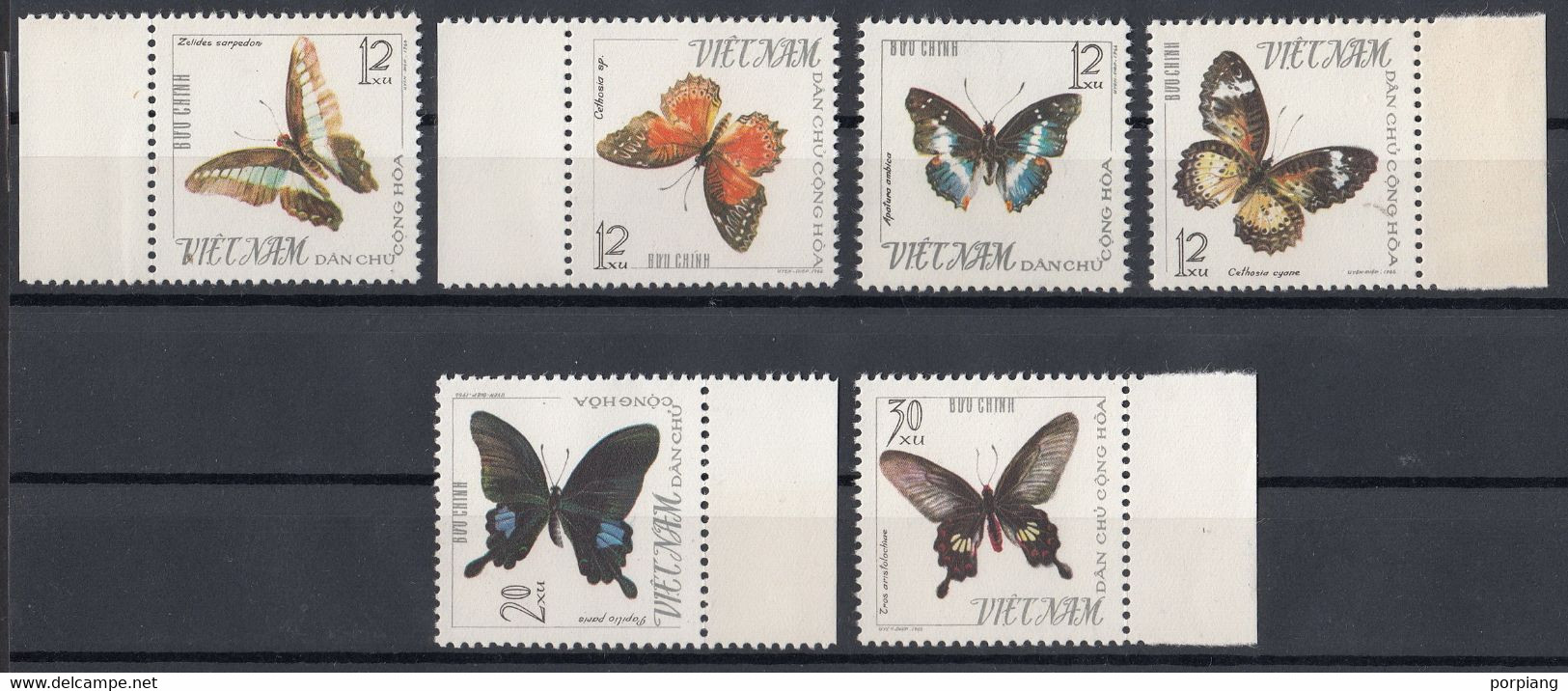 Vietnam 1965 Mi 405 – 410 Butterfly Series MNH - Vietnam
