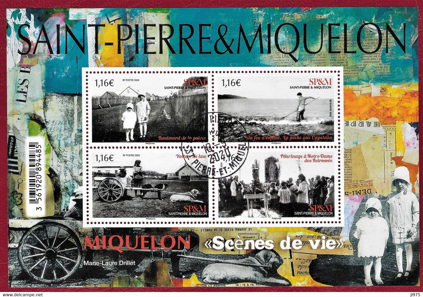 St.Pierre Et Miquelon 2020 4 Timbres Oblitérés YT  1235-38 "  MIQUELON SCENES DE VIE  " Cachet  St.Pierre 09-2020 - Oblitérés