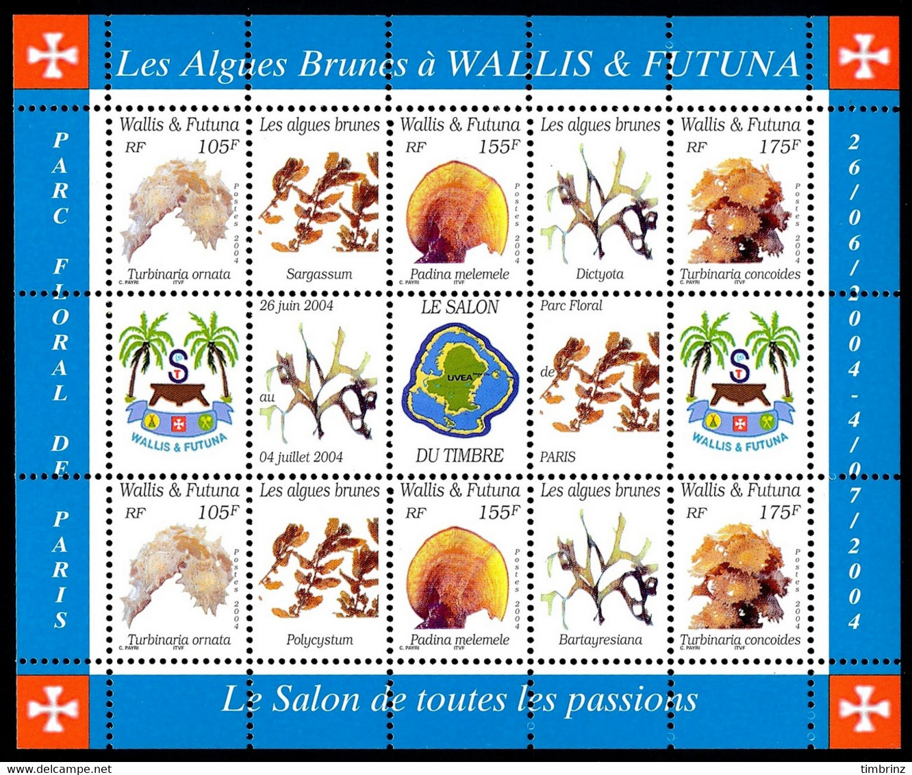 WALLIS ET FUTUNA Année complète 2004 + BF 14 à 18 - Yv. 614 à 627 + … ** MNH   - 39 timbres  ..Réf.W&F22636