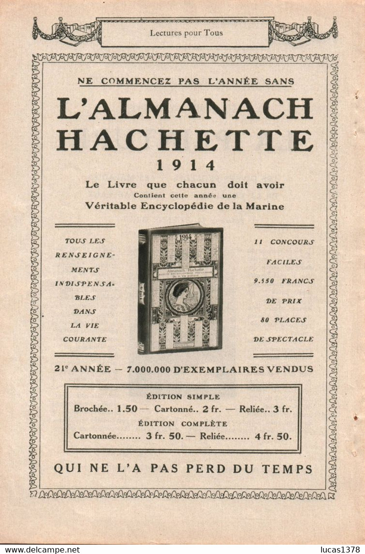 PUBLICITE / L ALMANACH HACHETTE 1914 / - Pubblicitari