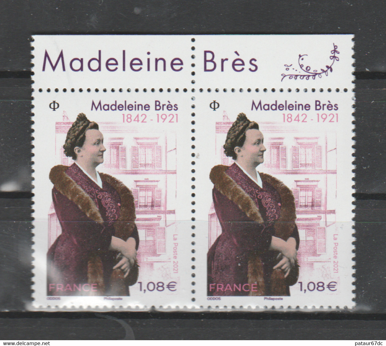 FRANCE / 2021 / Y&T N° 5463 ** : Madeleine Brès X 2 Tous Haut De F - Unused Stamps