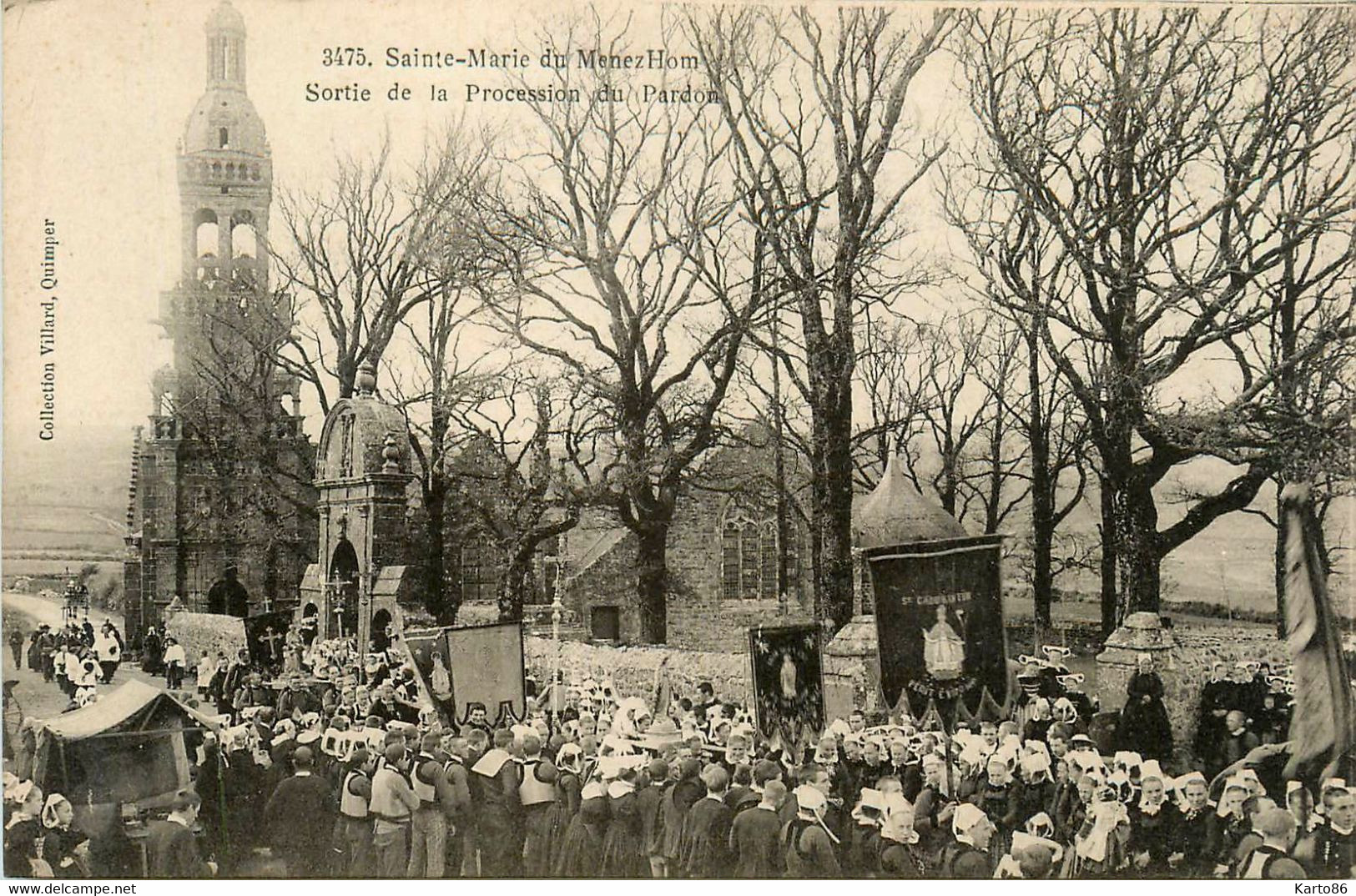 Plomodiern * Ste Marie Du Ménez Hom * Sortie De La Procession Du Pardon * Fête Religieuse Défilé * Coiffe - Plomodiern