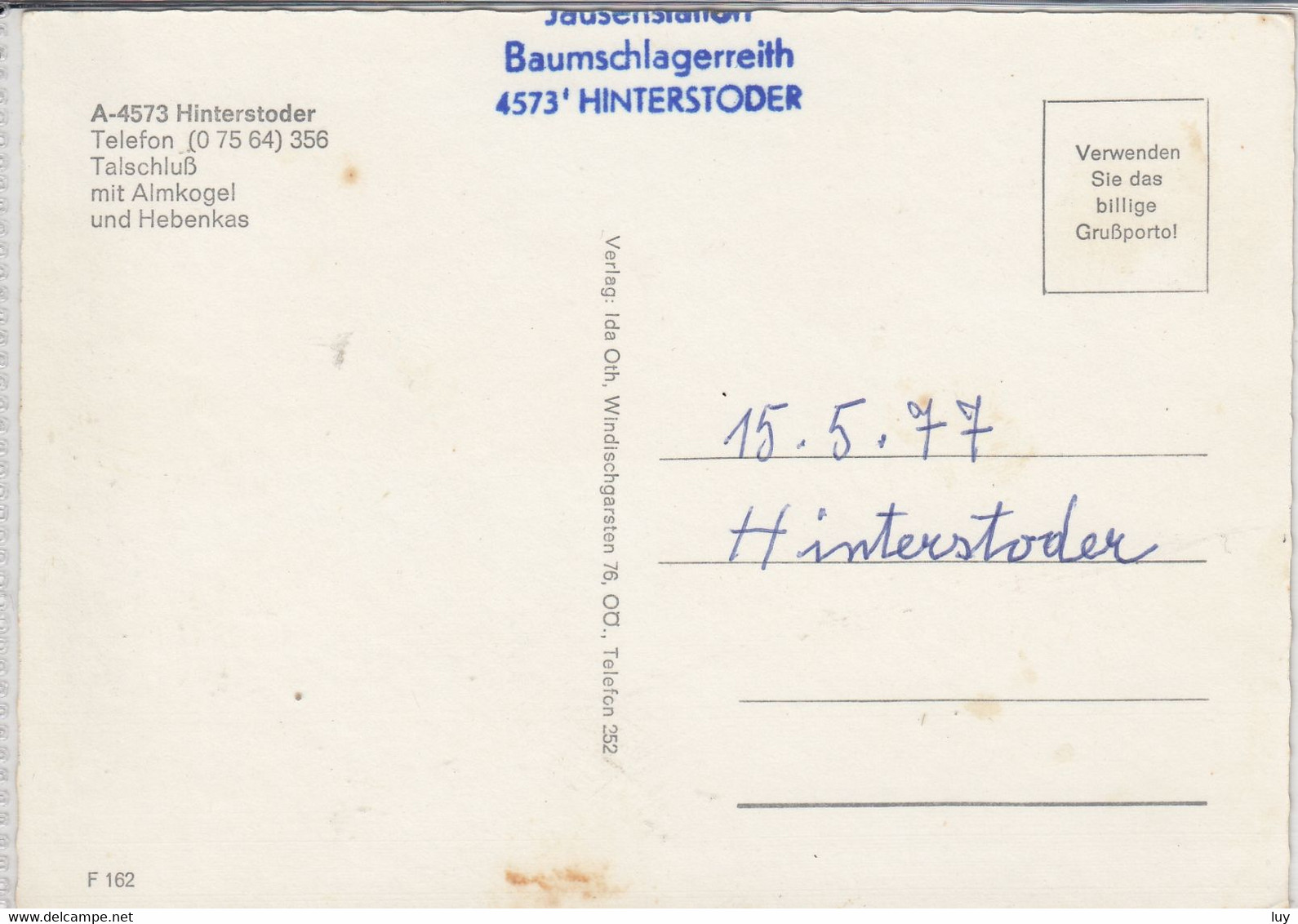 HINTERSTODER; Jausenstation BAUMSCHLAGERREITH,  Talschluß Mit Almkogel Und Hebenkas - Hinterstoder