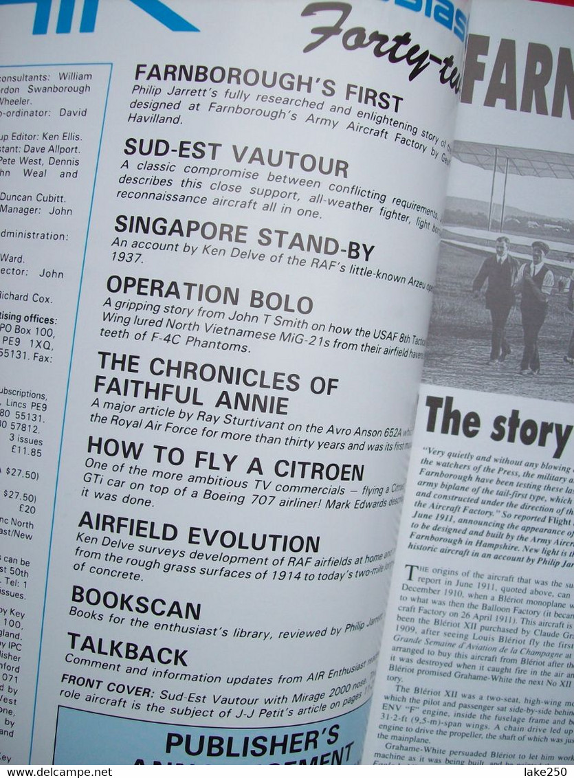 AIR ENTHUSIAST - N° 42  Del 1991  AEREI AVIAZIONE AVIATION AIRPLANES - Trasporti