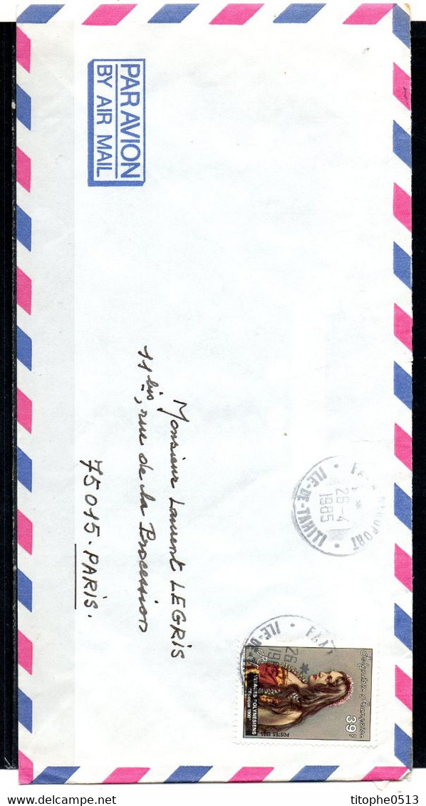 POLYNESIE. N°231 De 1985 Sur Enveloppe Ayant Circulé. Visage Polynésien. - Briefe U. Dokumente