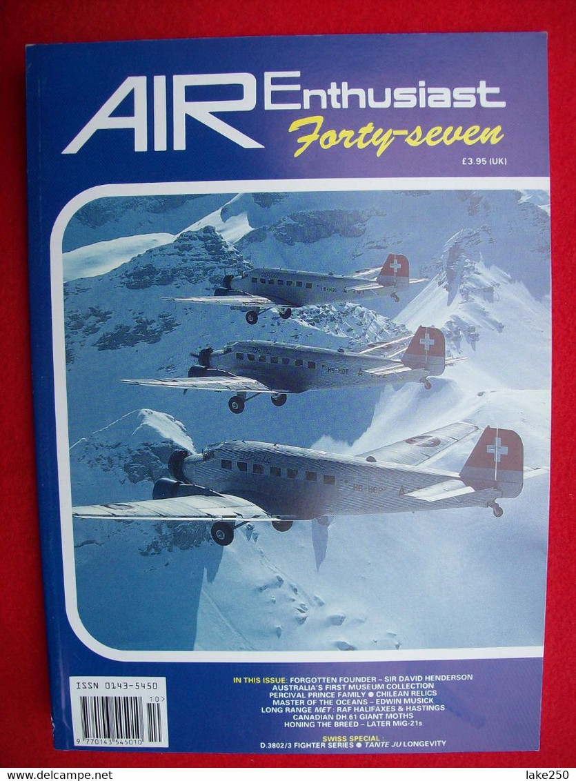 AIR ENTHUSIAST - N° 47  Del 1992  AEREI AVIAZIONE AVIATION AIRPLANES - Transportation