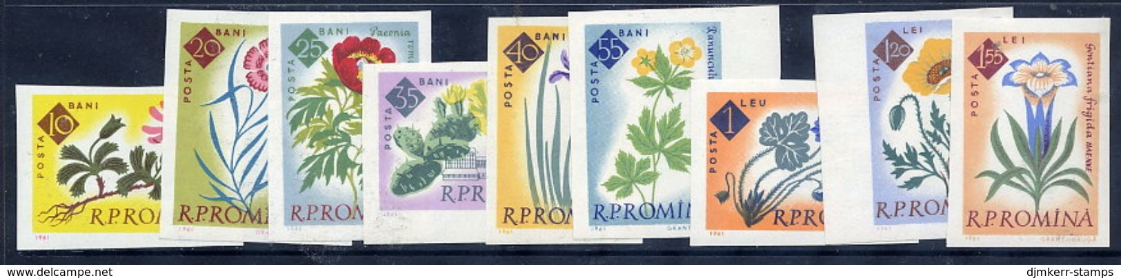 ROMANIA 1961 Botanic Gardens Centenary Imperforate MNH / **.  Michel 2020-28B - Nuovi