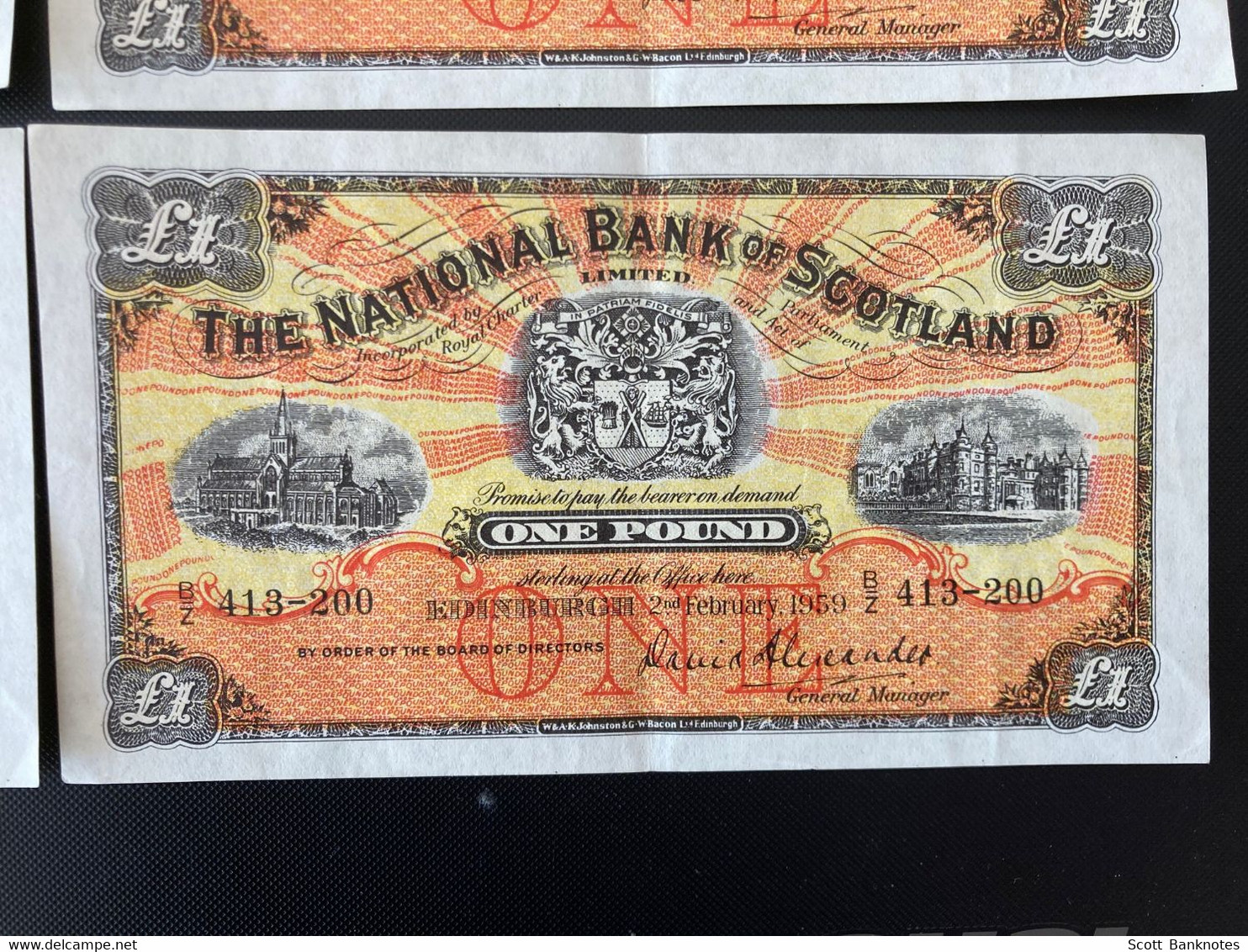 4 X Consecutive 1959 National Bank Of Scotland - 1 Pond