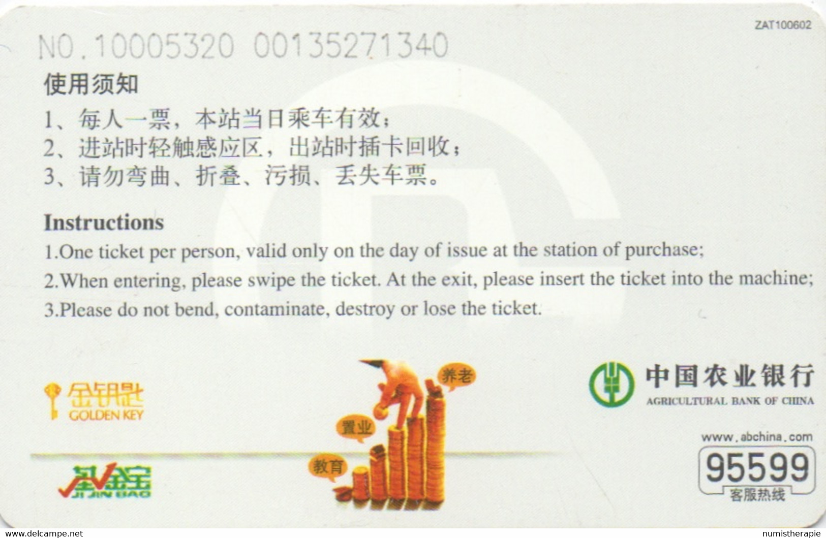 Métro Beijing Pekin : Publicité Agricultural Bank Of China - Mundo