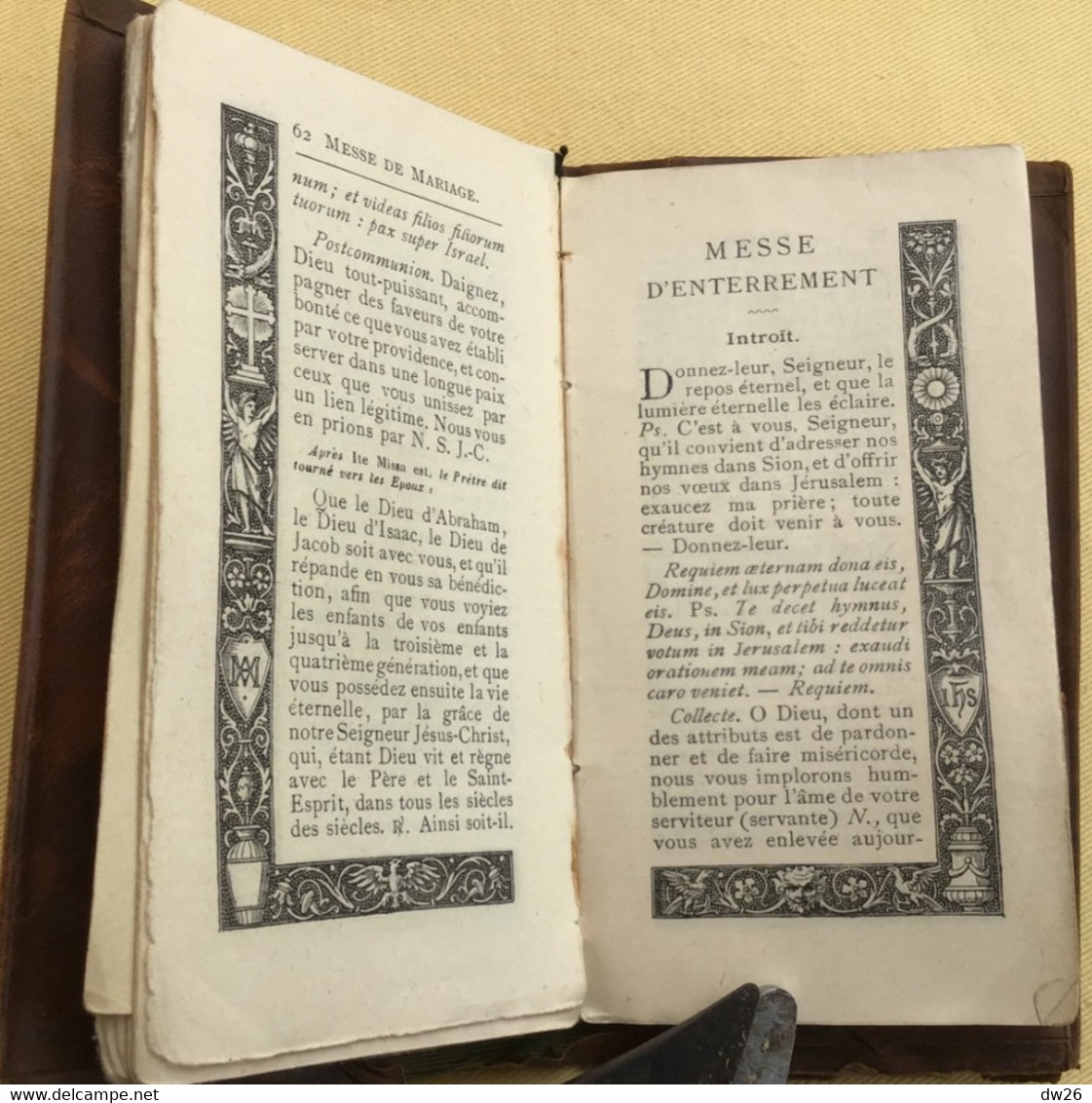 Pochette Cuir Contenant L'Ordinaire De La Messe Suivi Des Vêpres 1912 - J. Lefort Editeur, Paris - Religión