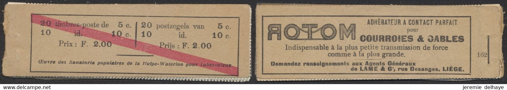 Carnet De Timbres-poste (1914) - N°A10a Prix : 2F "Rotom" (Liège, N°162) / Complet, Cote 260e - 1907-1941 Antiguos [A]