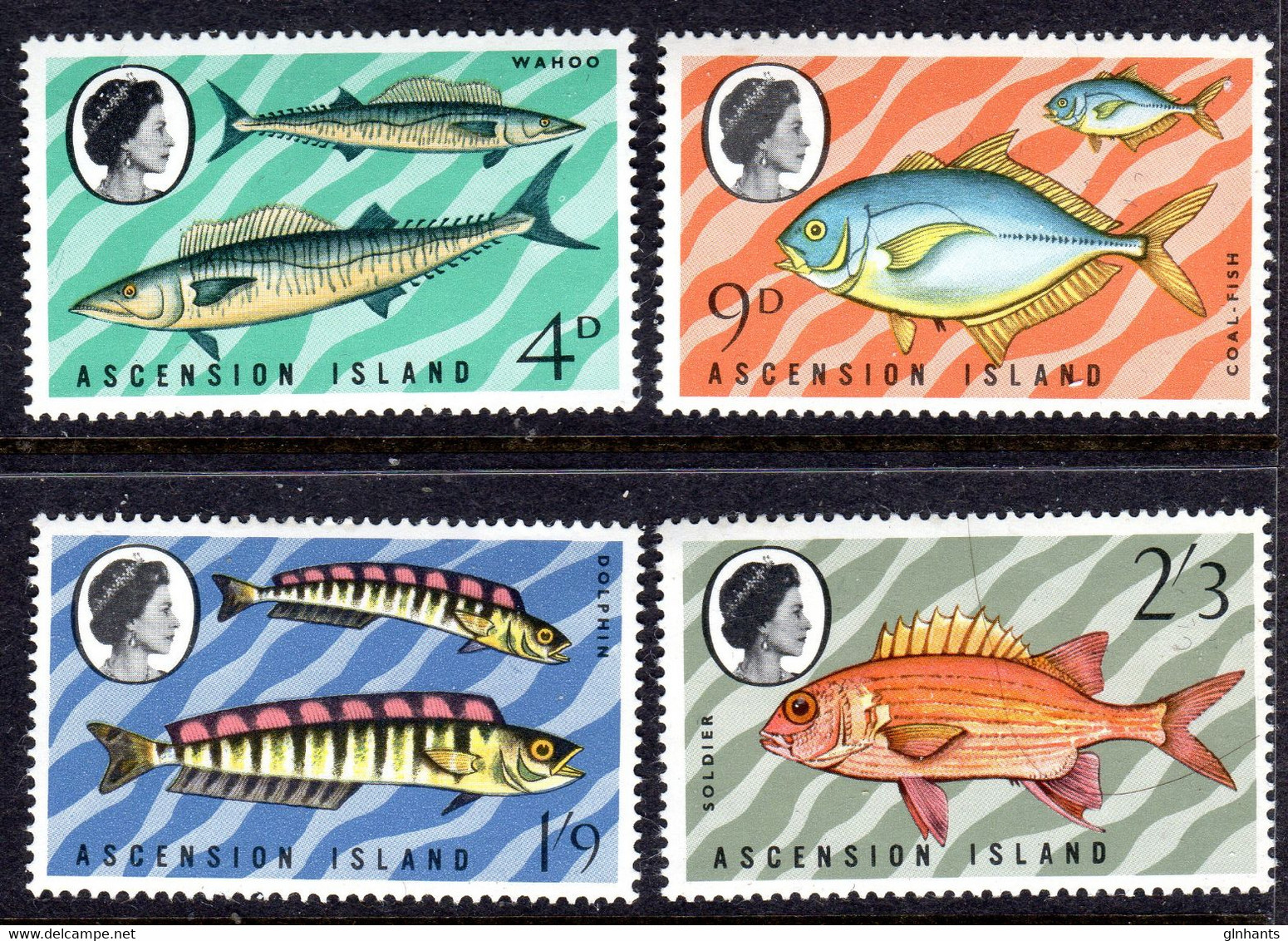 ASCENSION - 1970 FISHES 3RD SERIES SET (4V) FINE MNH ** SG 126-129 - Ascension