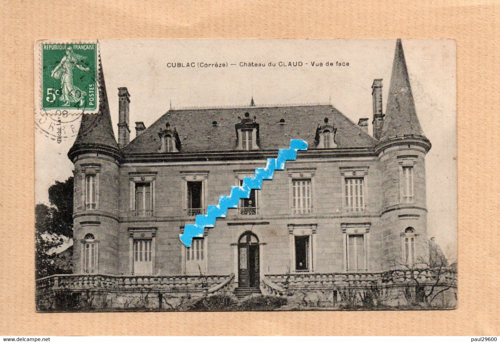 Dept 19 : ( Corrèze ) Cublac, Château Du Claud, Vue De Face, Animée. - Autres & Non Classés