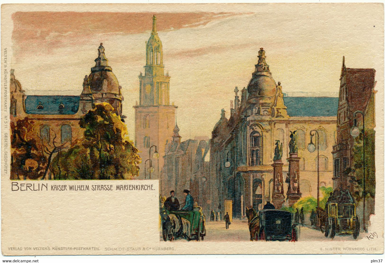 KLEY - BERLIN,  Kaiser Wilhelm Strasse, Marienkirche - Kley