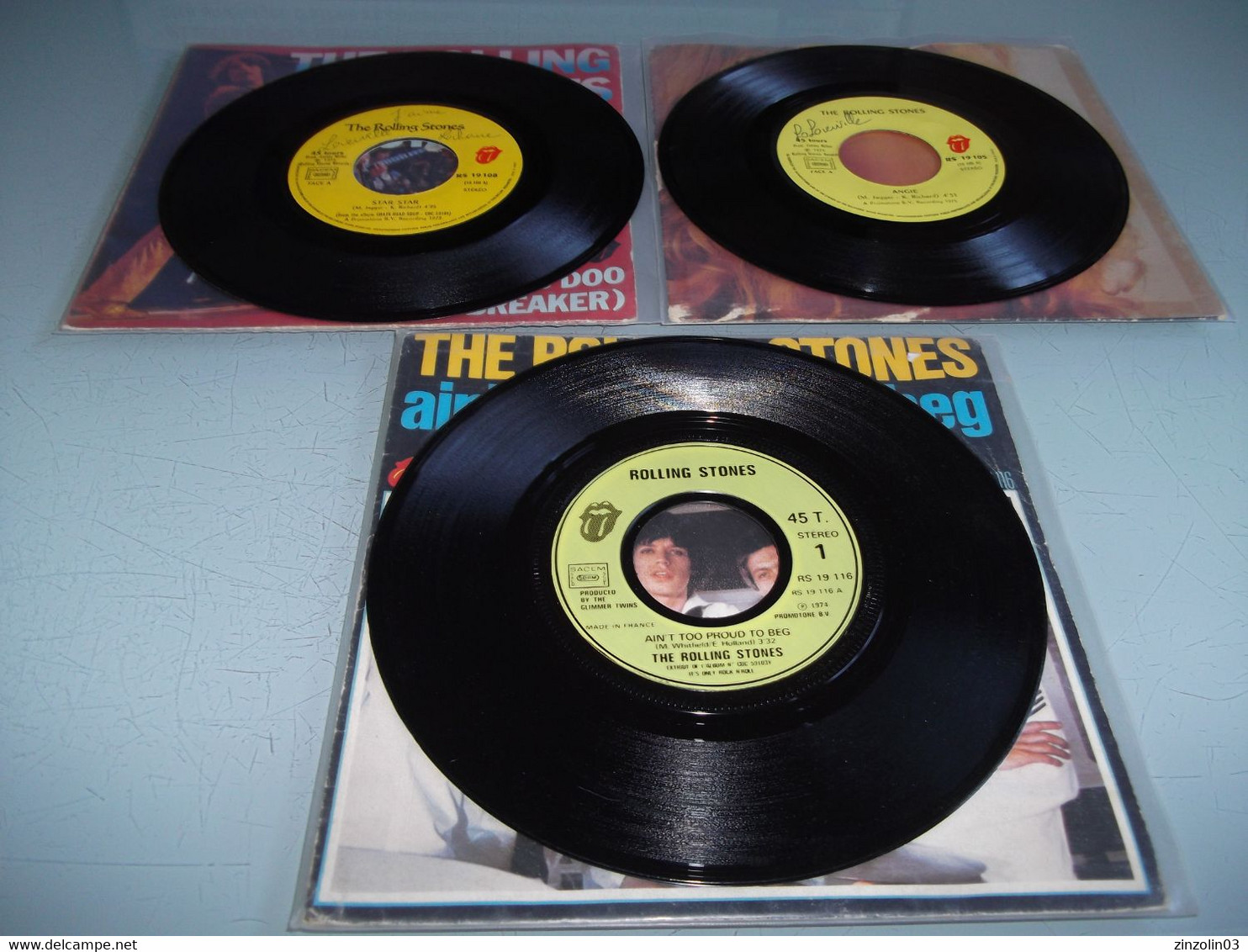 (7) .LOT DE 3  SP THE ROLLING STONES. - Rock