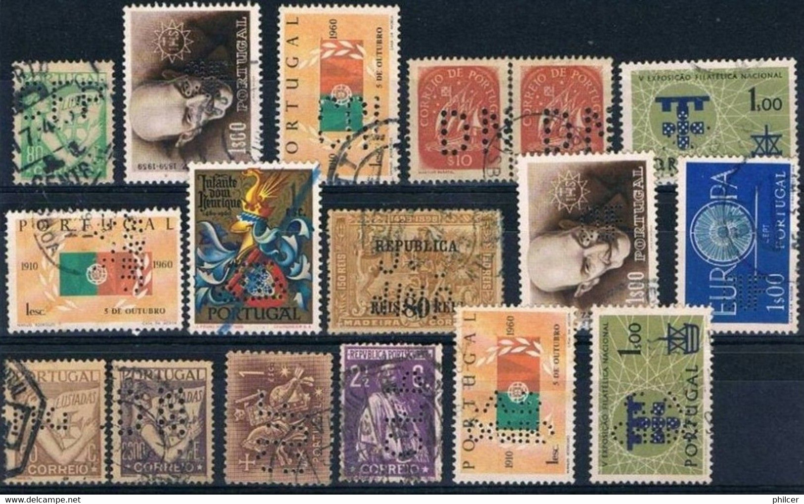 Portugal, Diferentes Selos E Perfurações, Used - Used Stamps