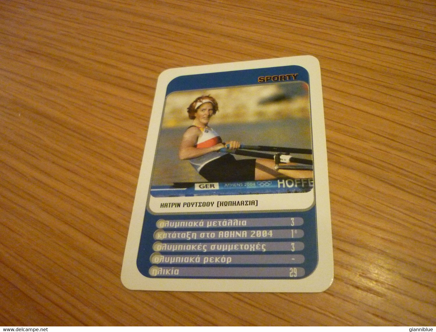 Katrin Rutschow German Rower Rowing Aviron Athens 2004 Olympic Games Medalist Greece Greek Trading Card - Remo