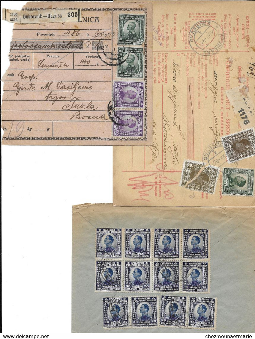 ETAT SLOVENES CROATES SERBES - LOT DE 3 DOCUMENTS SLOVENACA DONT BULLETIN EXPEDITION ENVELOPPE - Sonstige - Europa