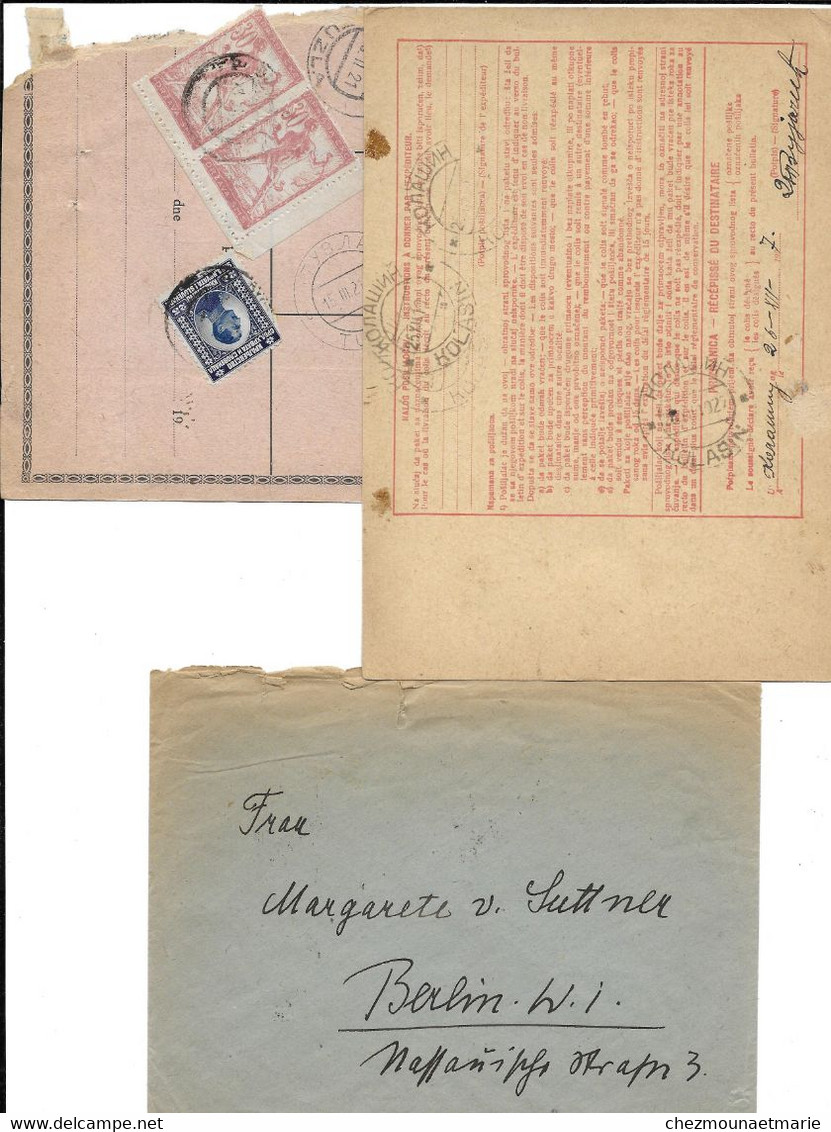 ETAT SLOVENES CROATES SERBES - LOT DE 3 DOCUMENTS SLOVENACA DONT BULLETIN EXPEDITION ENVELOPPE - Europe (Other)