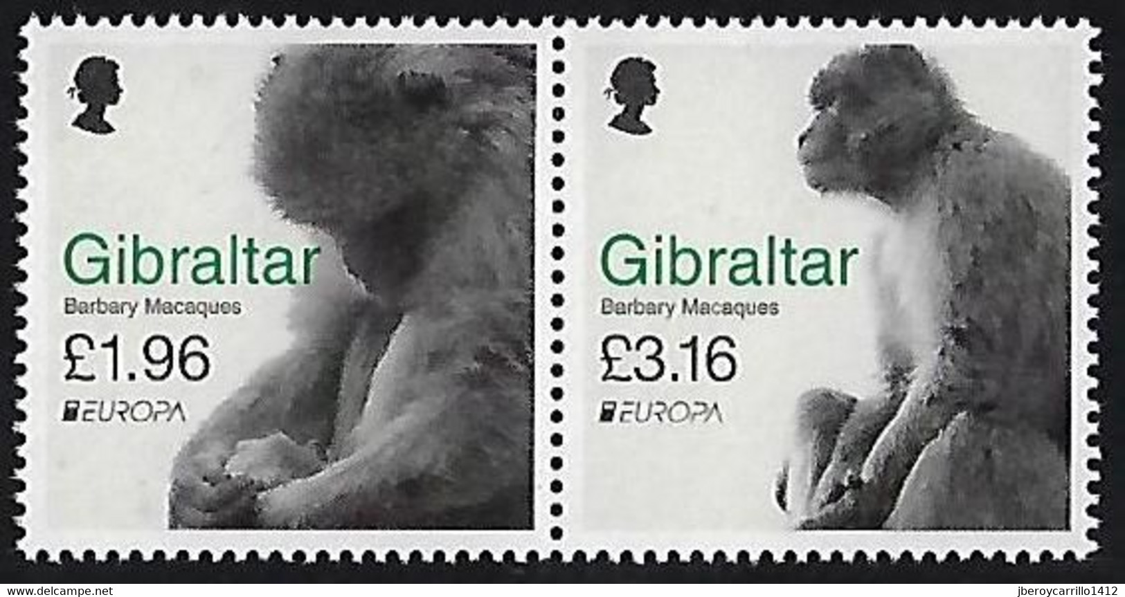 GIBRALTAR  -EUROPA 2021-" FAUNA NACIONAL EN PELIGRO - ENDANGERED NATIONAL WILDLIFE"- TWO STAMPS From SOUVENIR SHEET - 2021