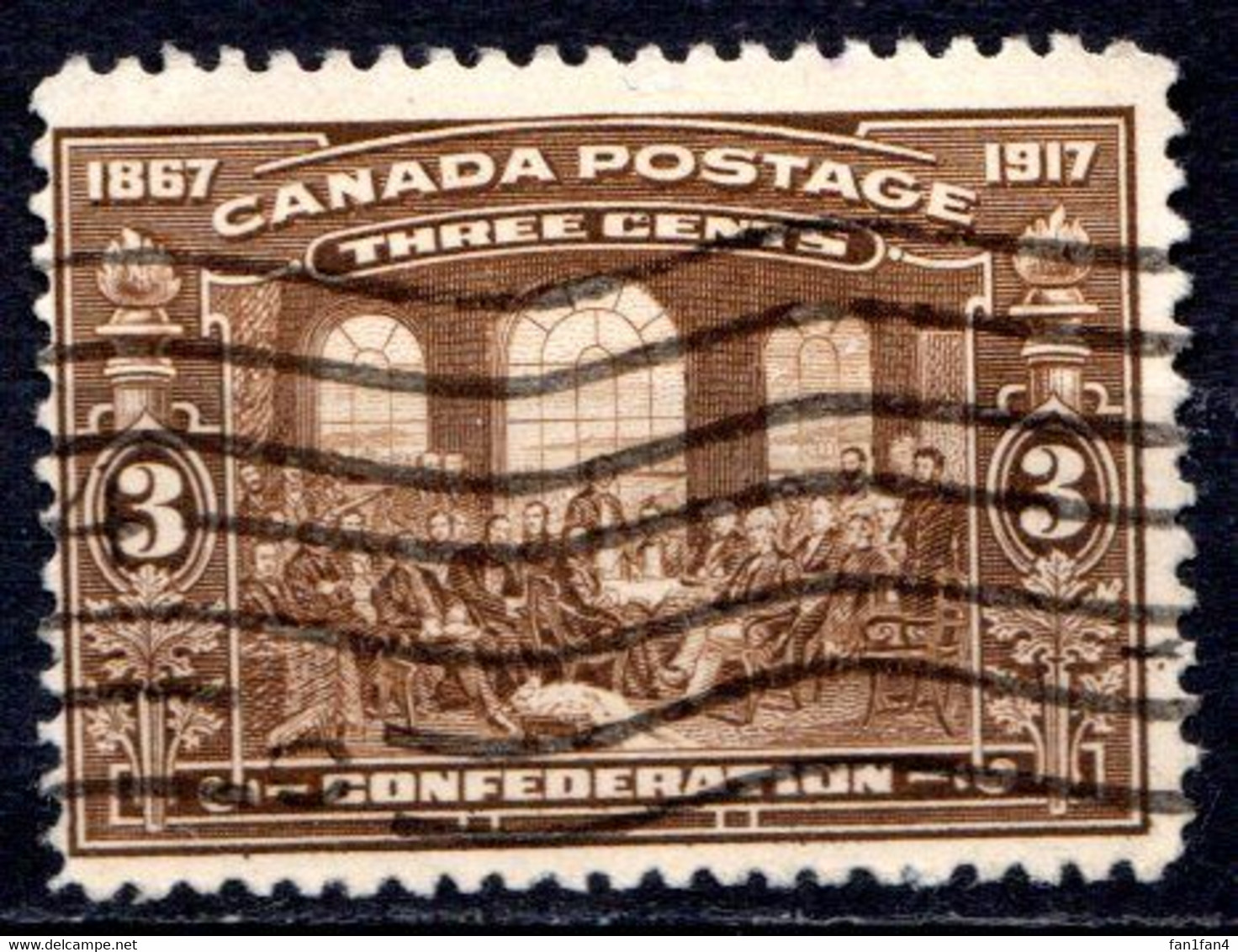CANADA - (Dominion - Colonie Britannique) - 1917 - N° 107 - 3 C. Brun - (50è Anniversaire De La Confédéraztion) - Andere & Zonder Classificatie