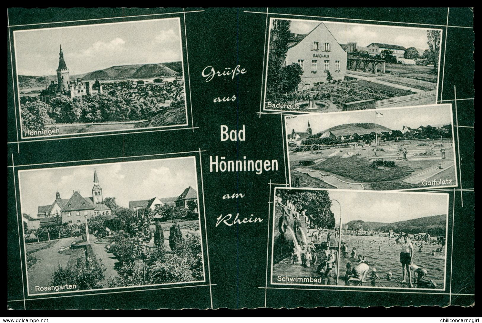 Cp Dentelée - Gruss Aus BAD HÖNNINGEN Am Rhein - Multivues - Schwimmbad - Rosengarten - Badehaus - Golfplatz - SCHRÖRS - Bad Hoenningen