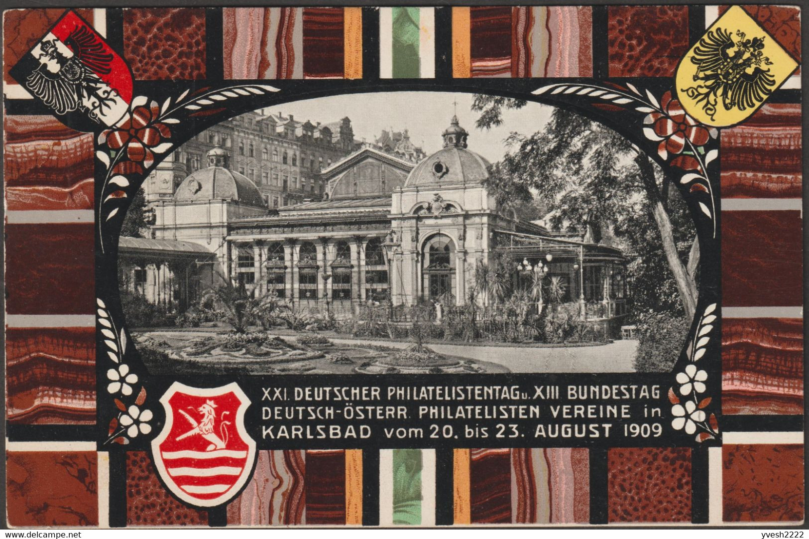 Autriche-Hongrie 1909. 5 Entiers Timbrés Sur Commande. Karlovy Vary, Karlsbad, Thermalisme, Art Nouveau - Hydrotherapy