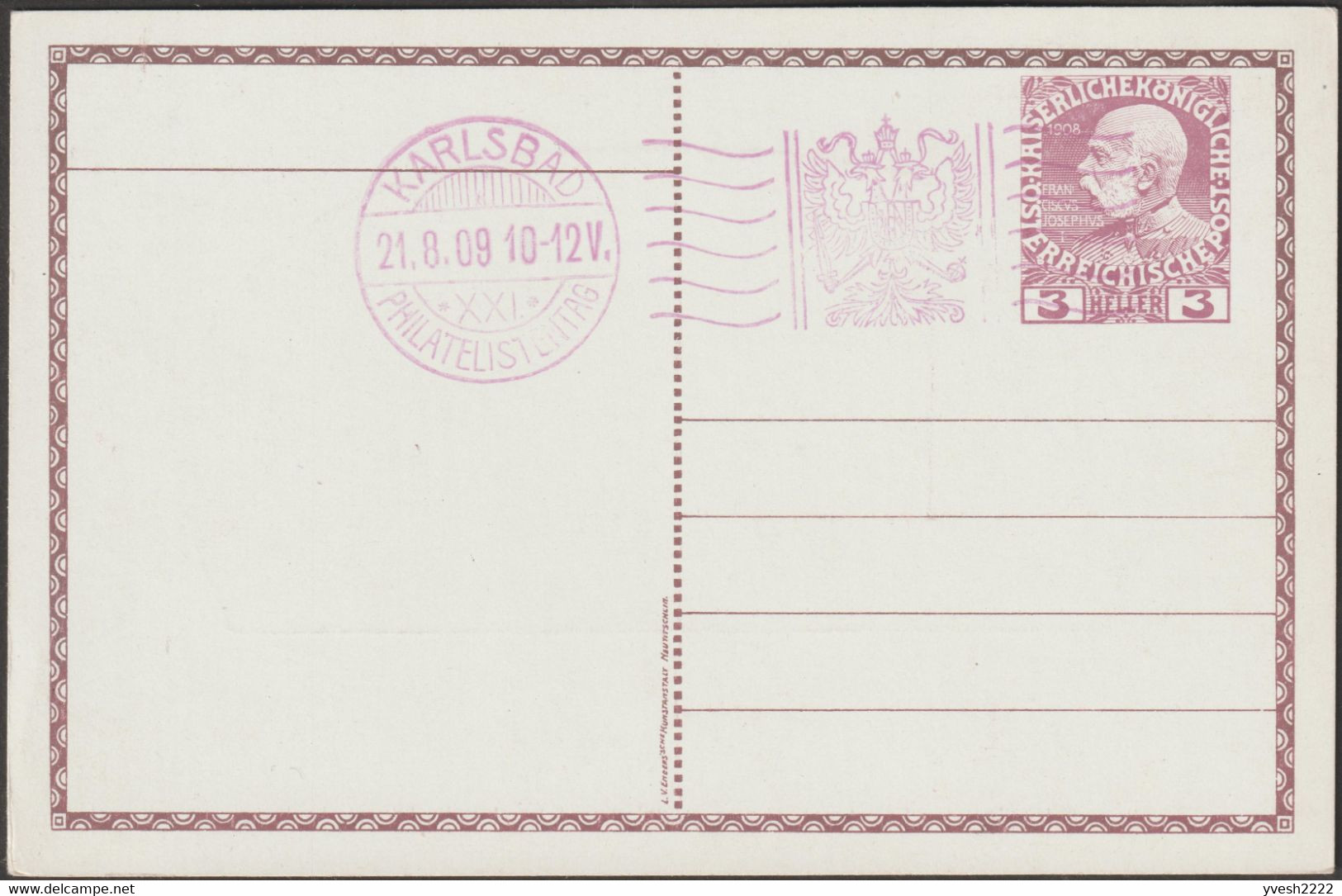 Autriche-Hongrie 1909. 5 Entiers Timbrés Sur Commande. Karlovy Vary, Karlsbad, Thermalisme, Art Nouveau - Hydrotherapy