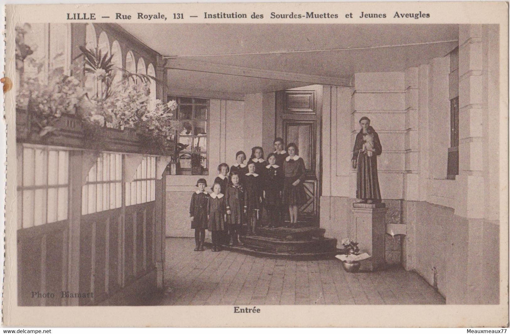 CP Lille  Rue Royale Institution Des Sourdes Muettes  Et Jeunes Aveugles Entrée - Lille