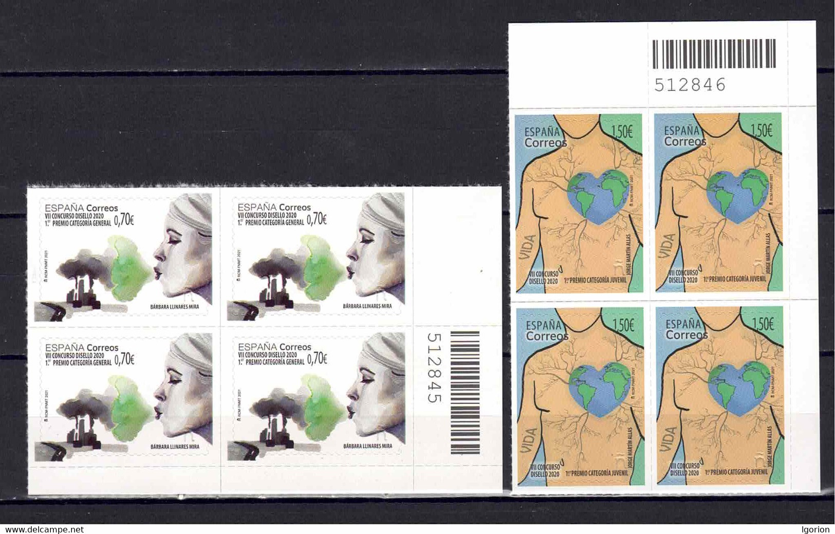 ESPAÑA 2021 ** MNH ED. 5457/5458 DISELLO BL.4 - Unused Stamps