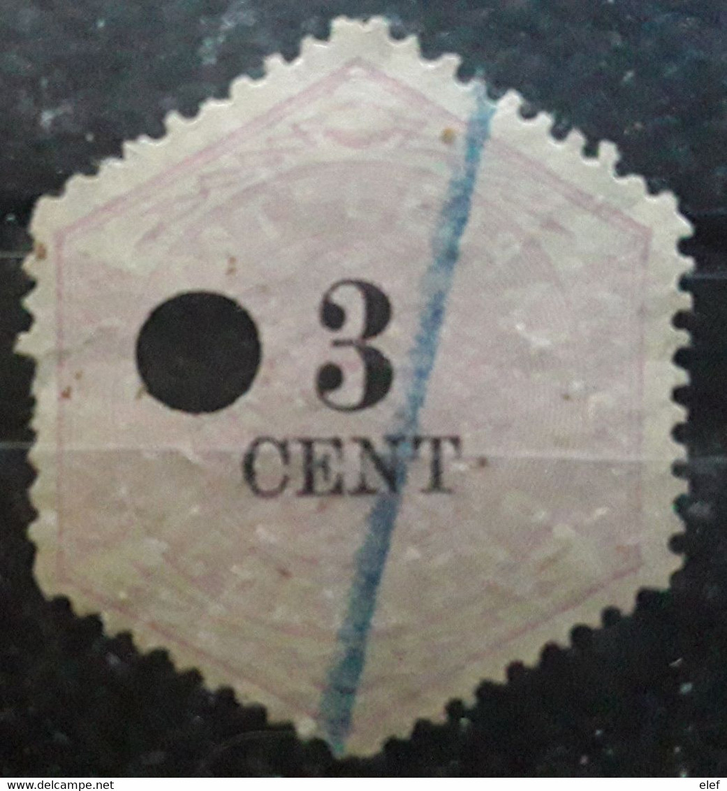 NEDERLAND PAYS BAS NETHERLANDS 1877 RIJKSTELEGRAAF , Telegraphe, Yvert No 2,3 Cent  Lilas, Obl BTB Cote 30 Euros - Telégrafos