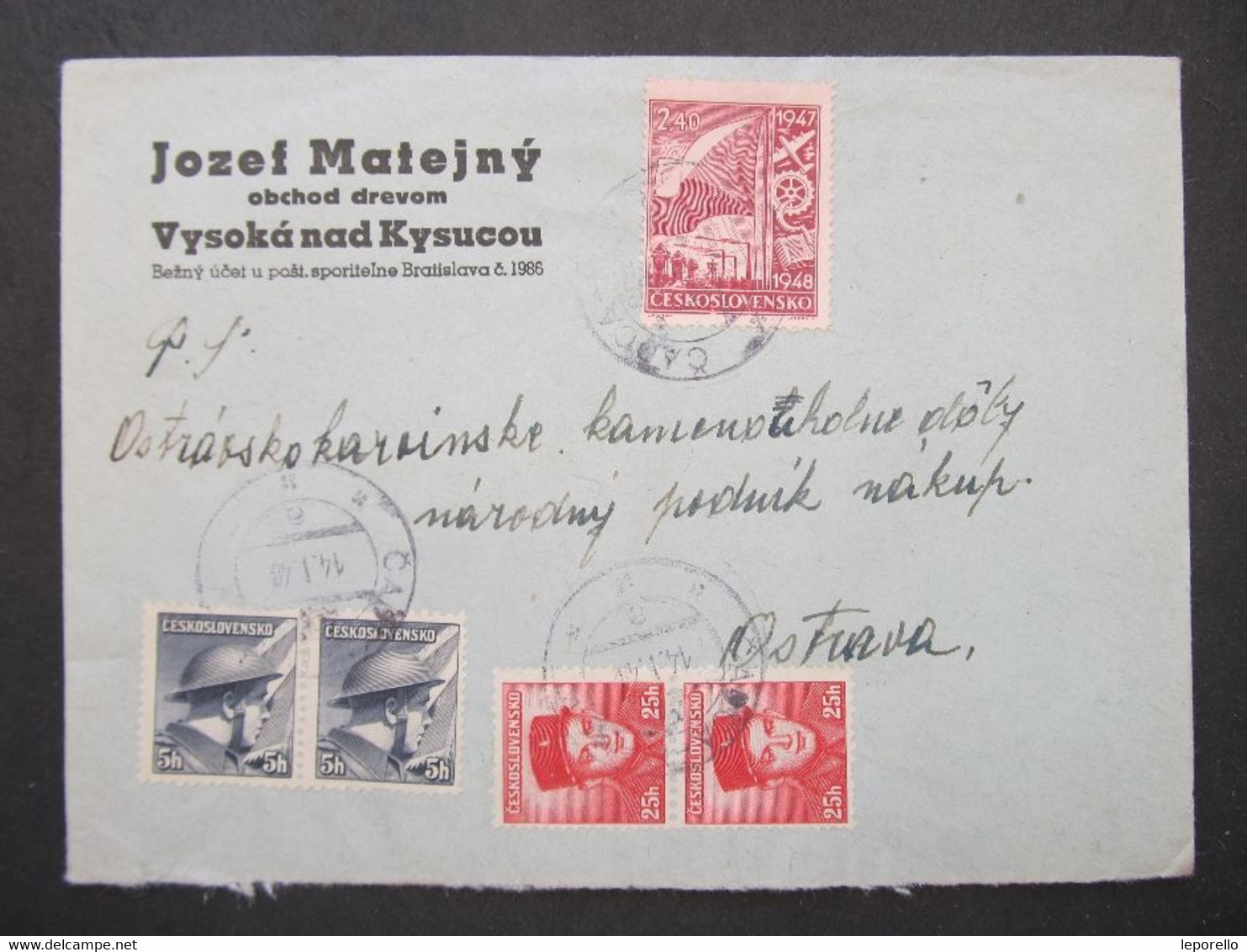 BRIEF Bahnpost Zugstempel Cadca - Makov Vysoka Nad Kysucou  - Ostrava 1948   ///// F3282 - Cartas & Documentos