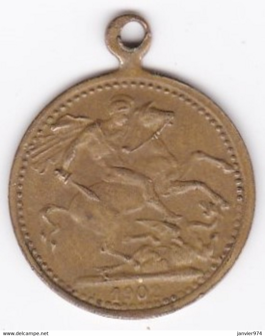 Médaille Edward VII Coronation 1902. Saint Georges Terrassant Le Dragon. - Royal/Of Nobility