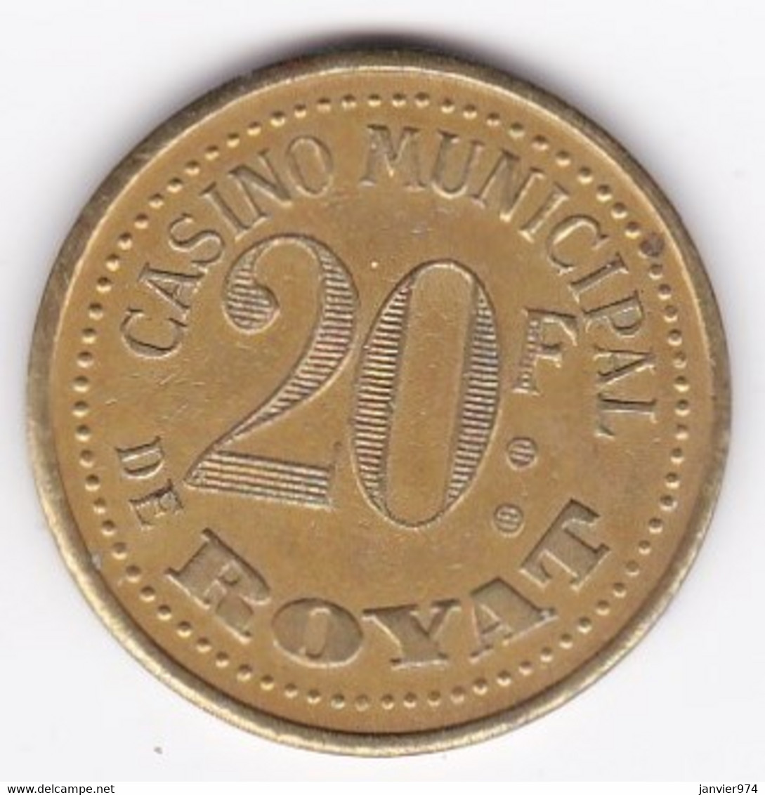 63. Puy De Dôme. Royat. Casino Municipal. 20 Francs, En Laiton - Casino