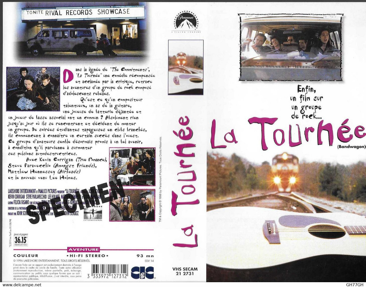 "LA TOURNEE" -jaquette SPECIMEN Originale CIC VIDEO -bandwagon - Action & Abenteuer