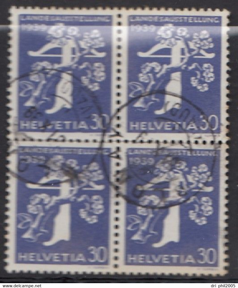 Suisse, 8 blocs de 4 oblit., Helvetia, fils de Tell, Expo nationale, Tell, n° 111z/113z/169/183/231/235/236z/244,1933-41