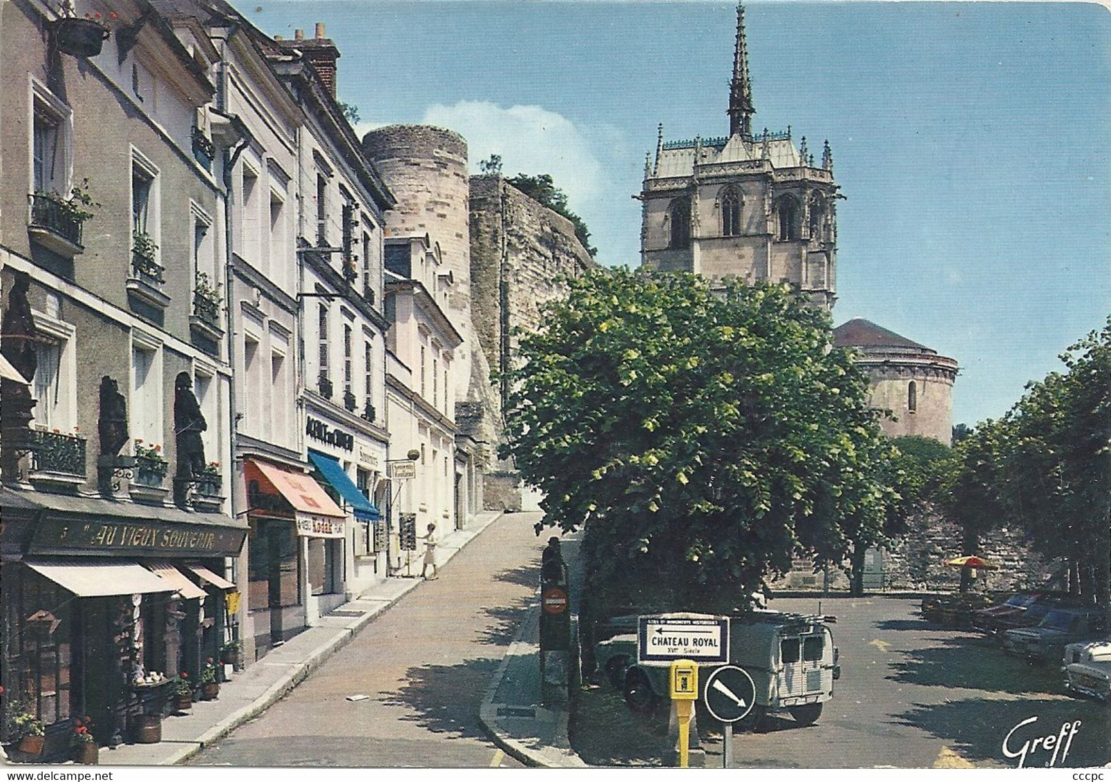 CPSM Amboise Place Du Château Et Chapelle St-Hubert - Beaumont-la-Ronce