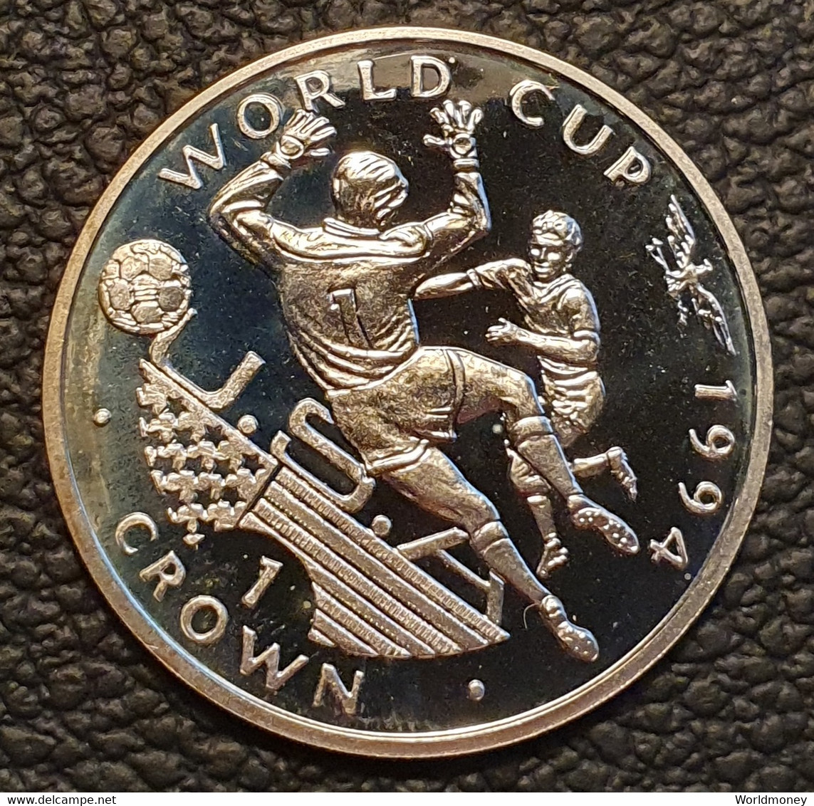 Gibraltar 1 Crown 1994 (Silver) "1994 Football World Cup In United States" - Gibraltar