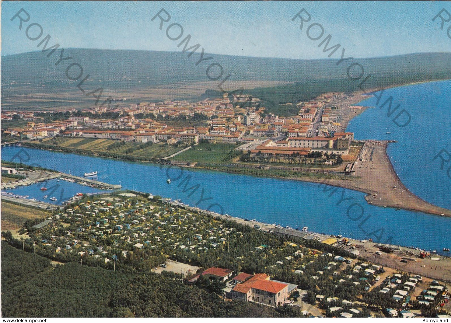 CARTOLINA  MARINA DI CECINA,LIVORNO,BOCCA DEL CECINA-CAMPING E PANORAMA,SPIAGGIA,VACANZA,BELLA ITALIA,VIAGGIATA 1976 - Livorno