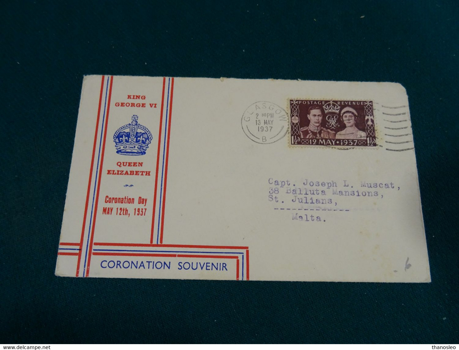 Great Britain 1937 Coronation Register  FDC - Unclassified