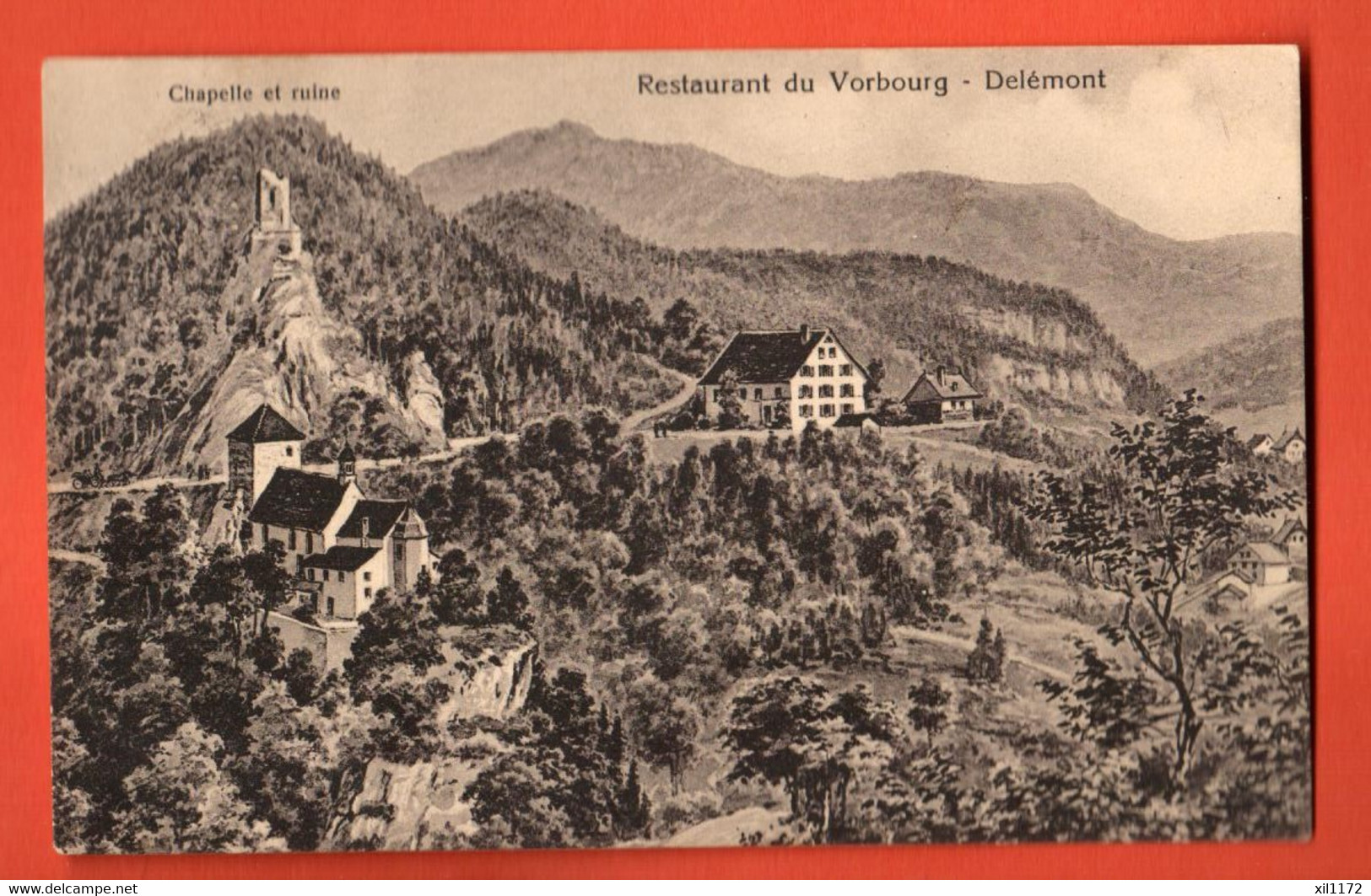 ZLA-06 Delémont Restaurant Du Vorbourg . Circulé 1928 - Delémont