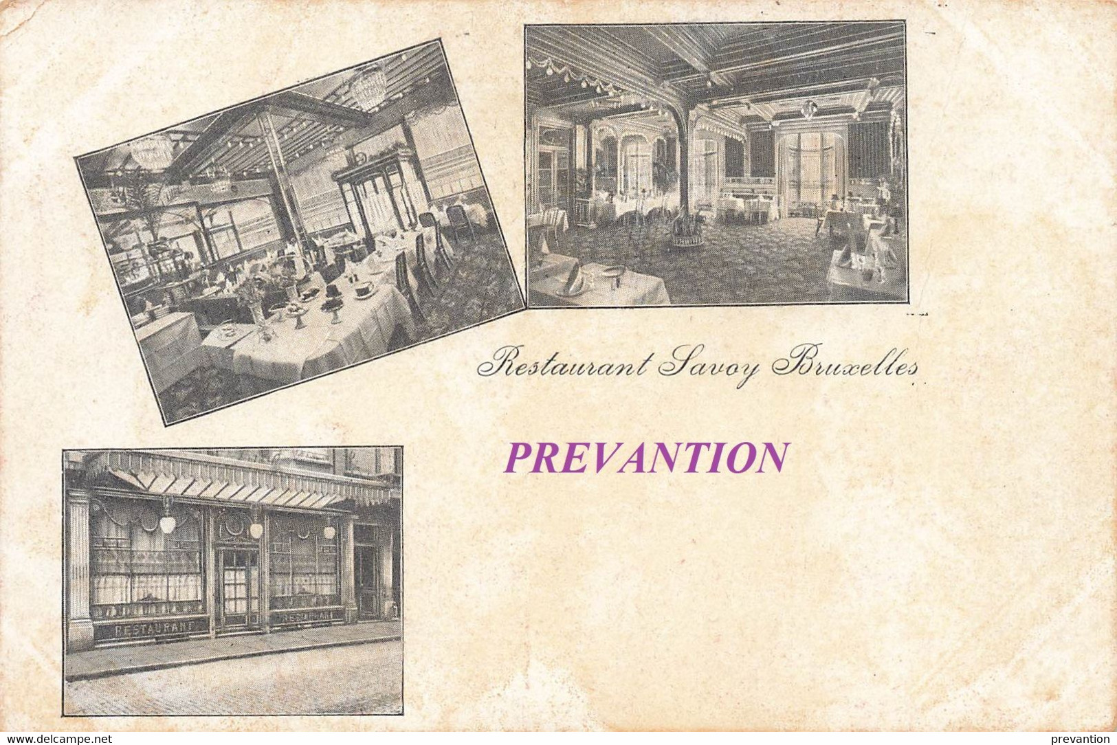 BRUXELLES - Restaurant "SAVOY" En 3 Vues - Cafés, Hôtels, Restaurants