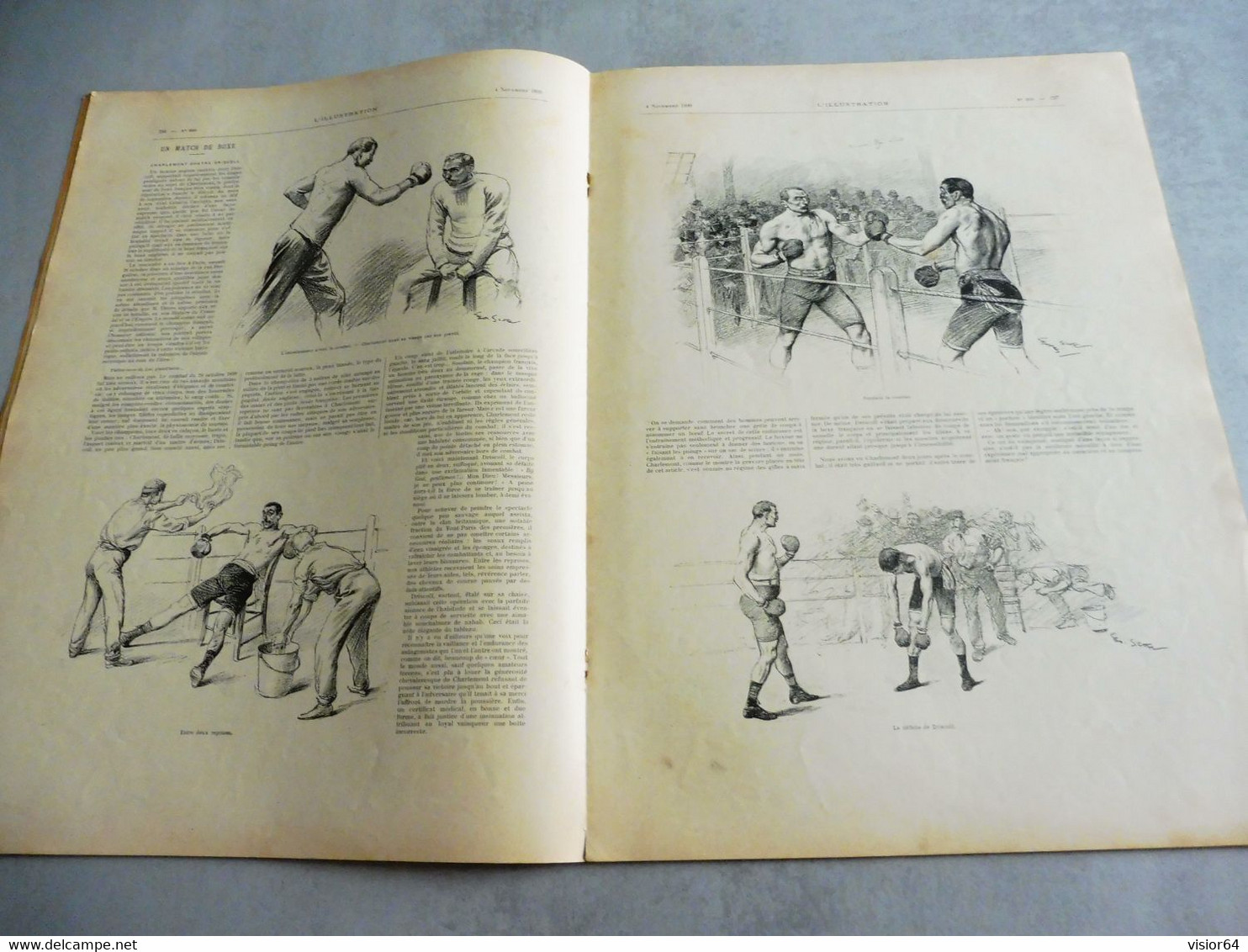 L’ILLUSTRATION 4 NOVEMBRE 1899-CONSERVATION GIBIER-POMPE INCENDIE TIRÉE PAR CHIENS- KLONDYKE-BOXE CHARLEMEONT/DRISCOLL